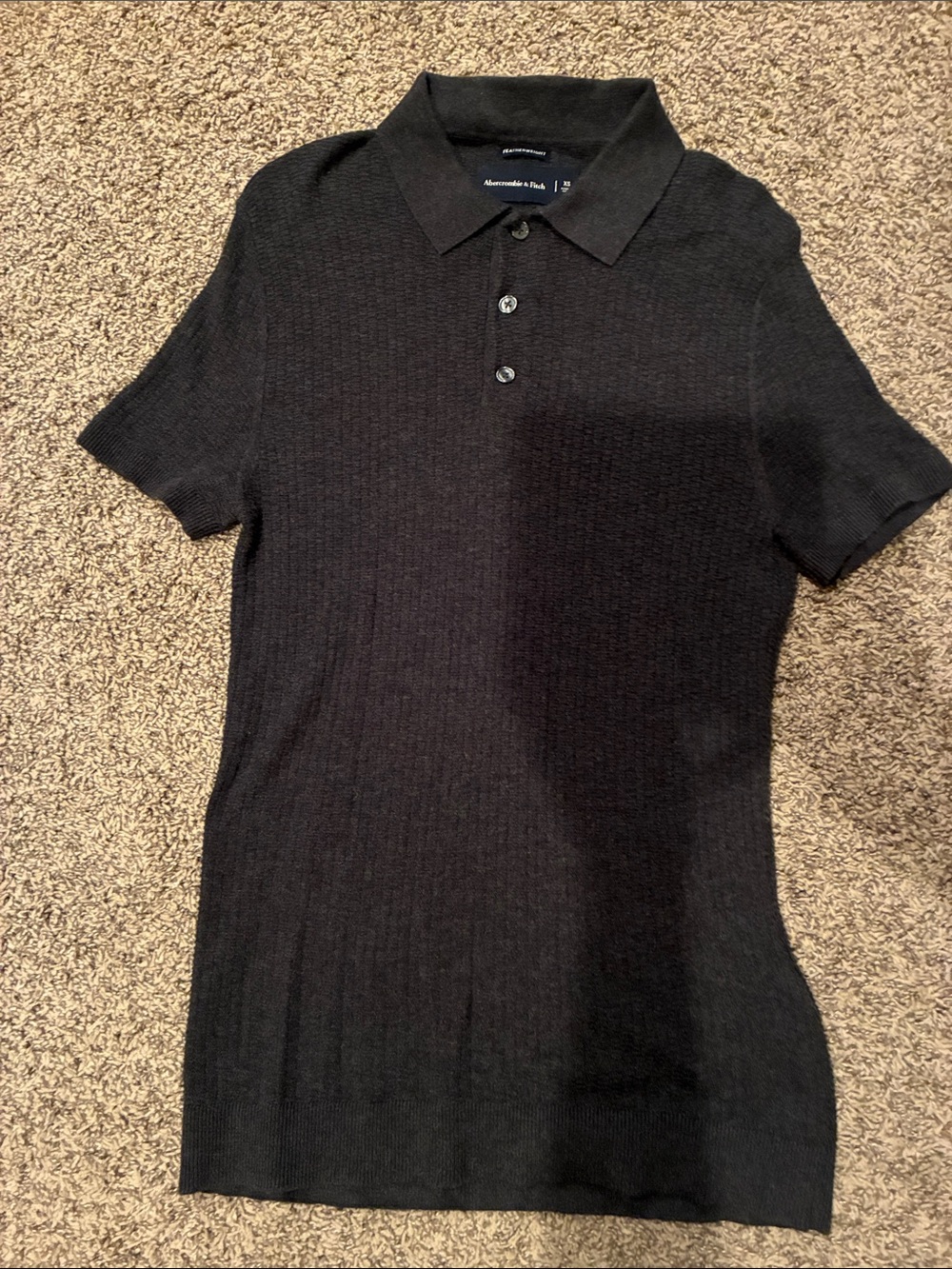 Abercrombie & Fitch Men's Black Short-Sleeve Polo